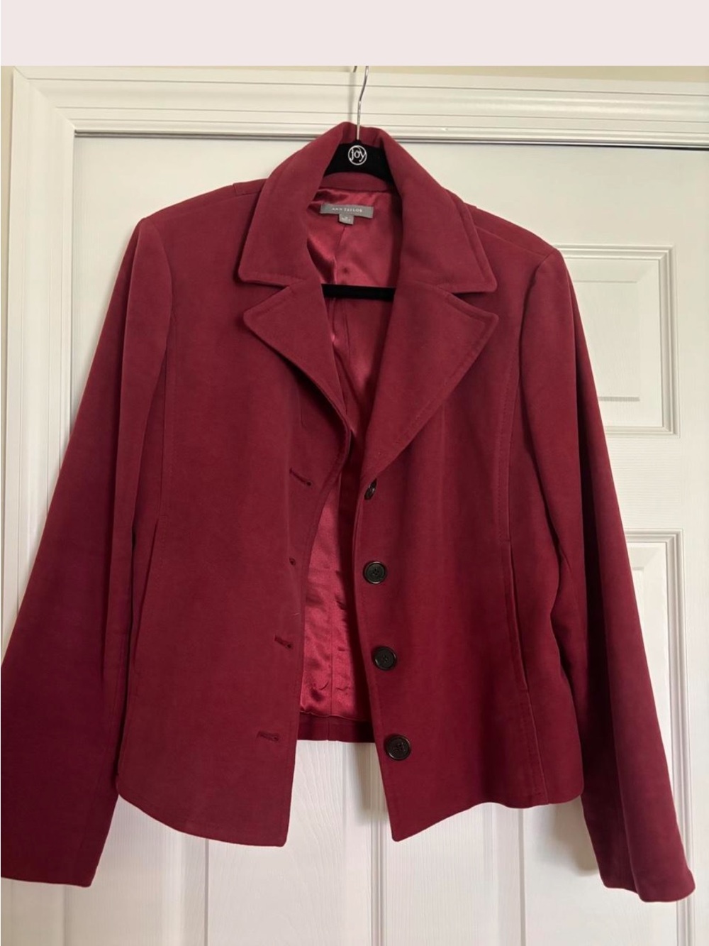 Vintage Ann Taylor Classic Women's Red Wool Blend Button Jacket